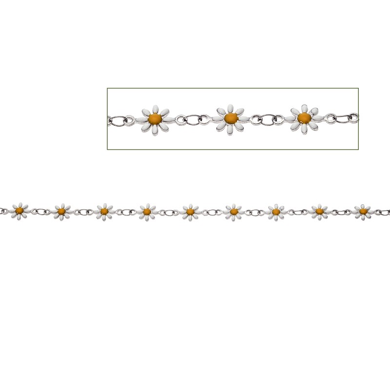 Καδένα Senza Stainless Steel με Λουλούδια 1 Μέτρο