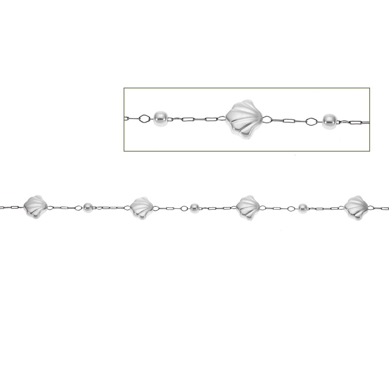 Καδένα Senza Stainless Steel με Κοχύλια 1 Μέτρο