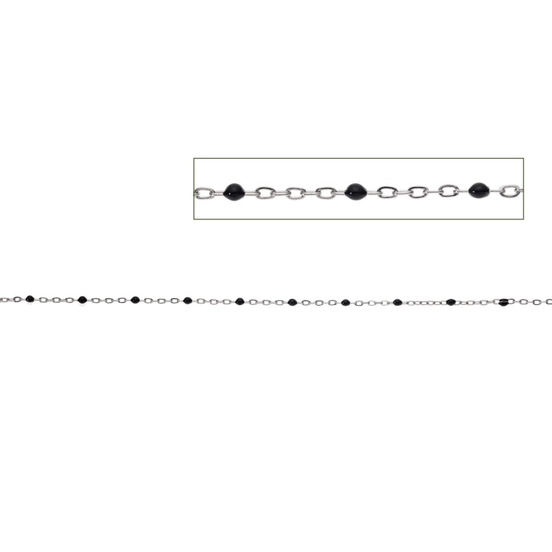 Καδένα Senza Stainless Steel Black Μέτρο