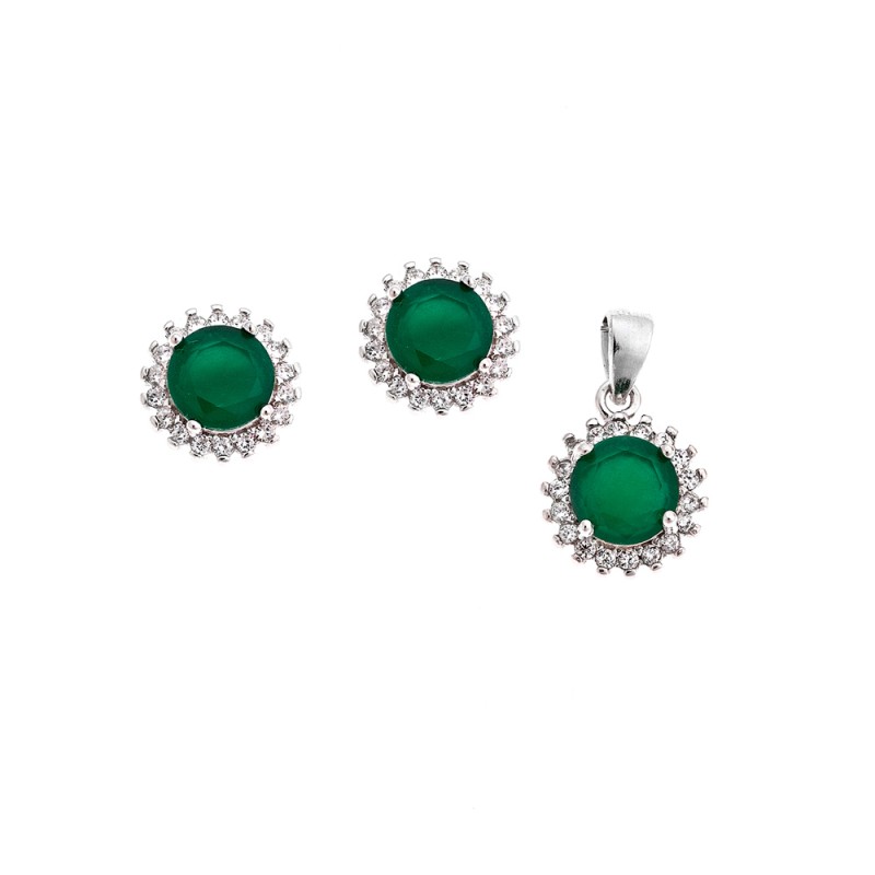 Σετ Μενταγιόν Σκουλαρίκια Γυναικείο SΕΝΖΑ Silver