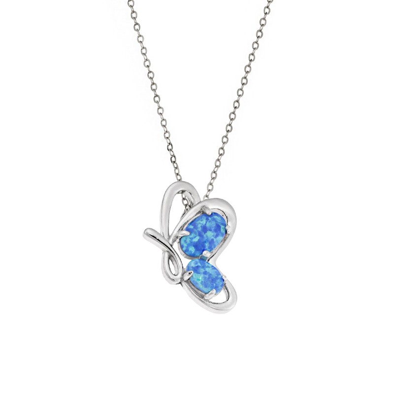 Μοτίφ Senza από ασήμι 925, πεταλούδα με Opal