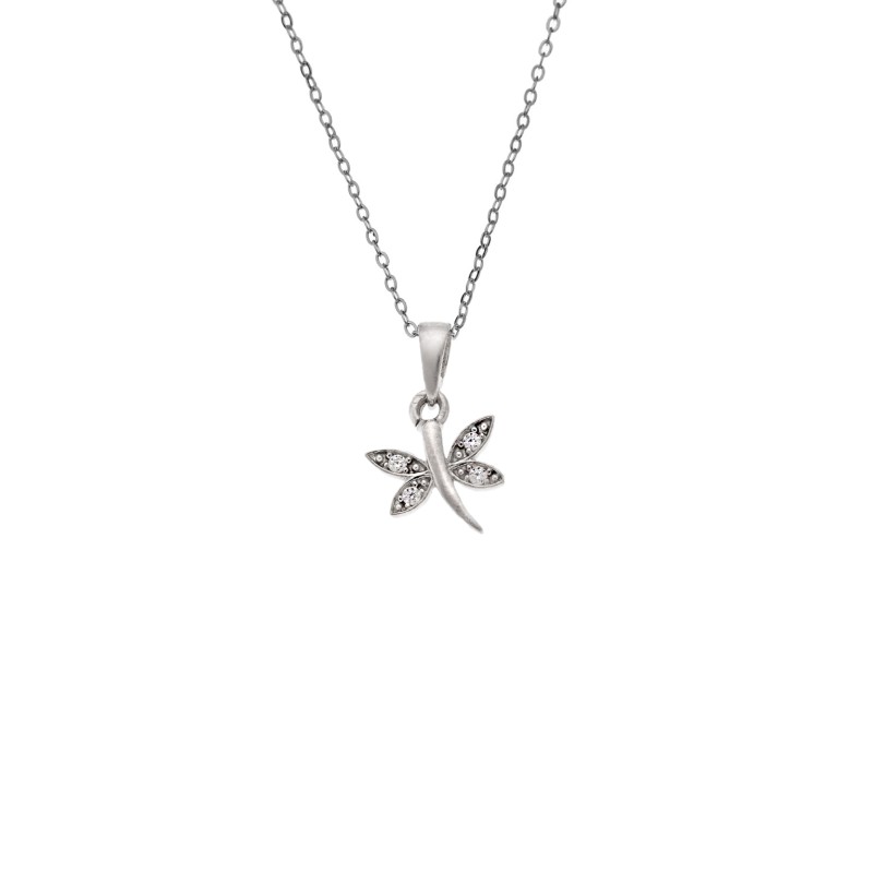 Κολιέ SENZA Πεταλούδα Rhodium Plated Ασήμι 925