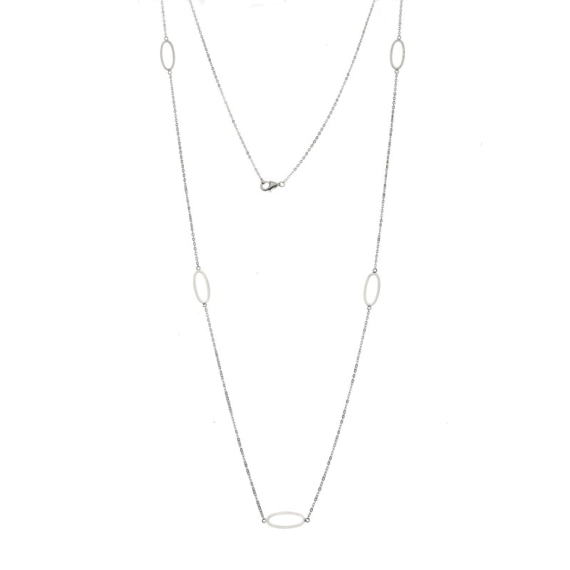 Κολιέ Μακρύ SENZA Ασήμι 925 Οβάλ
