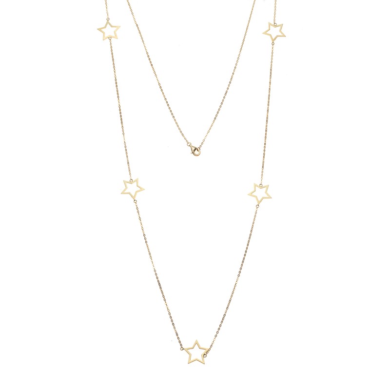 Κολιέ Μακρύ SENZA Επιχρυσωμένο Ασήμι 925 Αστέρι