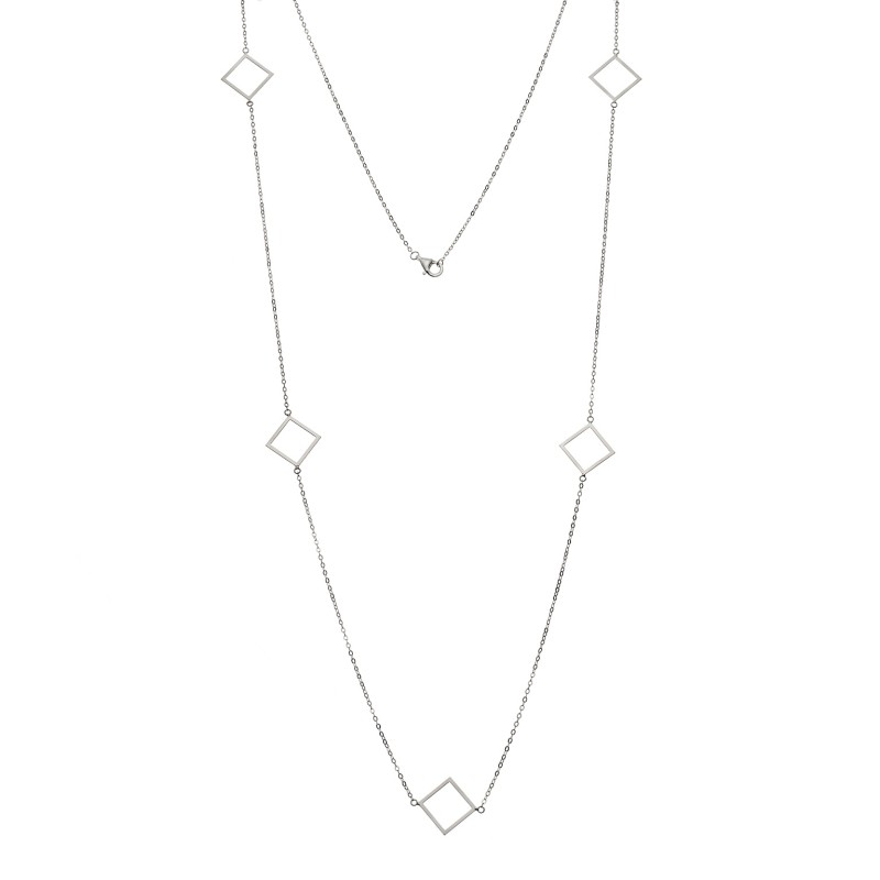 Κολιέ Μακρύ SENZA Ασήμι 925 Ρόμβος