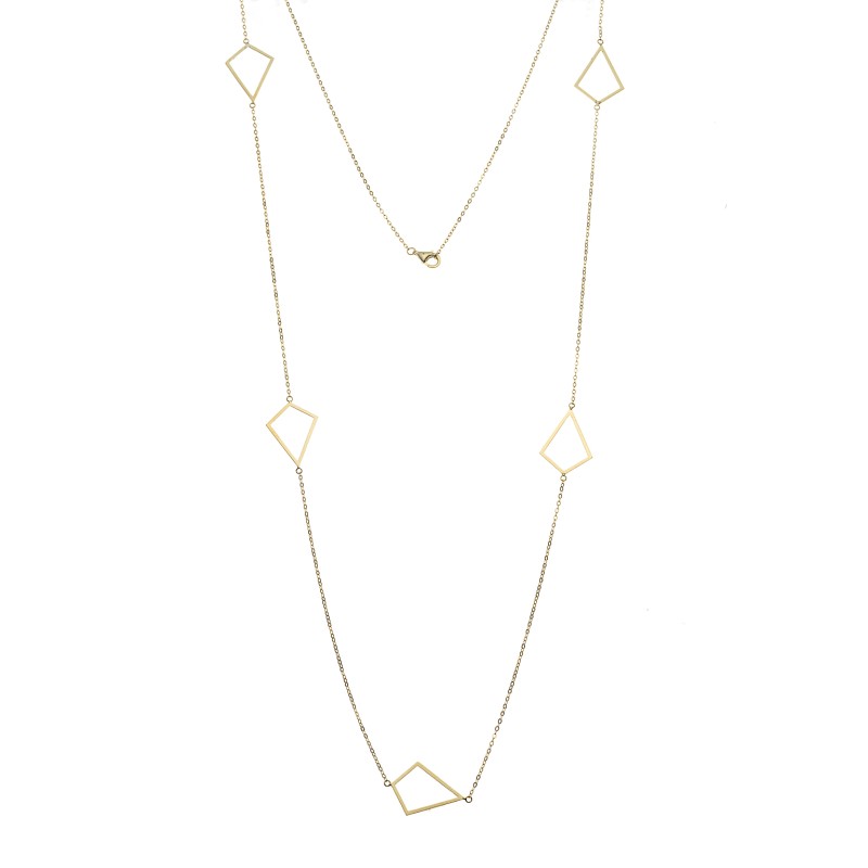 Κολιέ Μακρύ SENZA Επιχρυσωμένο Ασήμι 925 Διαμάντι