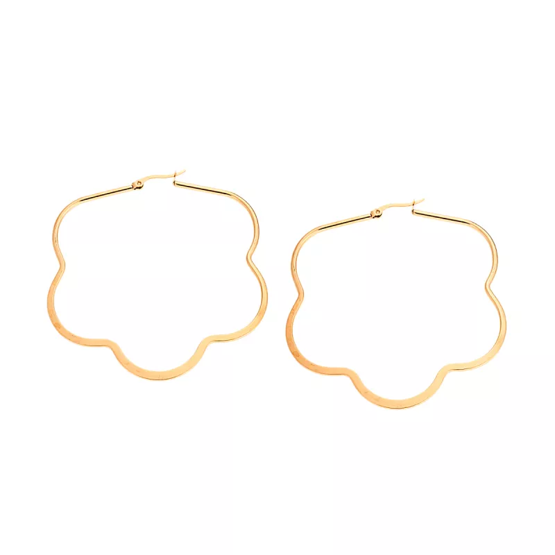 Σκουλαρίκια Senza Steel 6 cm Gold Plated