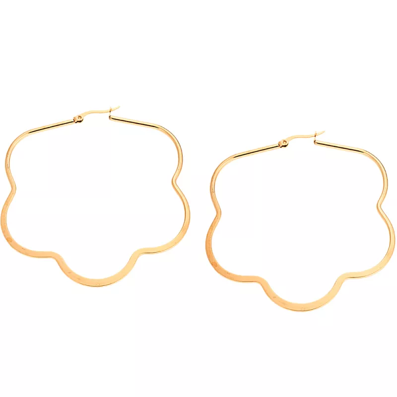 Σκουλαρίκια Senza Steel 6 cm Gold Plated