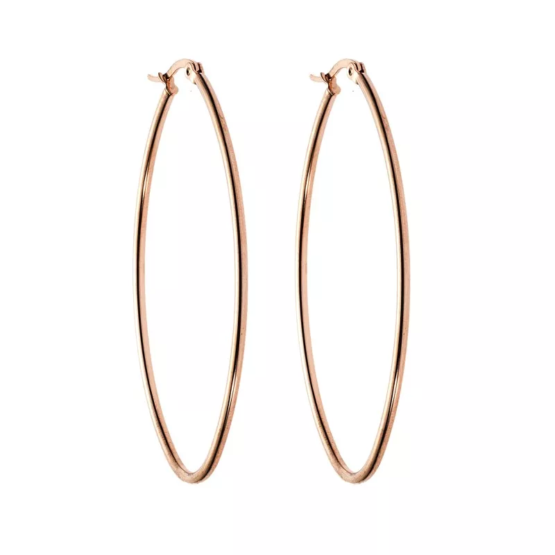 Σκουλαρίκια Senza Steel 6X4 cm Rose Gold Plated
