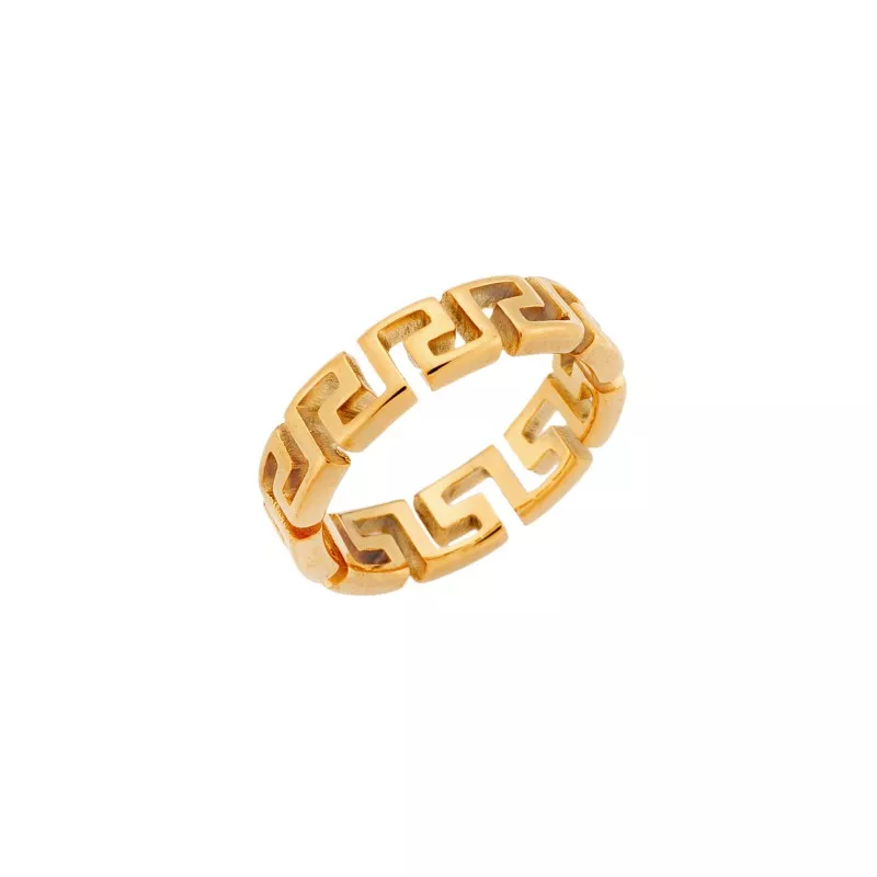Δαχτυλίδι Senza Unisex Gold Plated Steel, με μαίανδρο