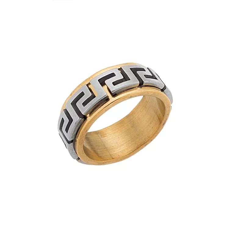 Δαχτυλίδι Senza Unisex Gold Plated Steel, με μαίανδρο