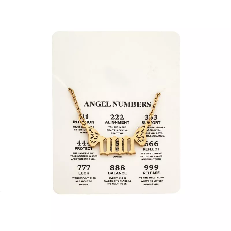 Κολιέ Senza Stainless Steel Gold Plated, Angel Numbers