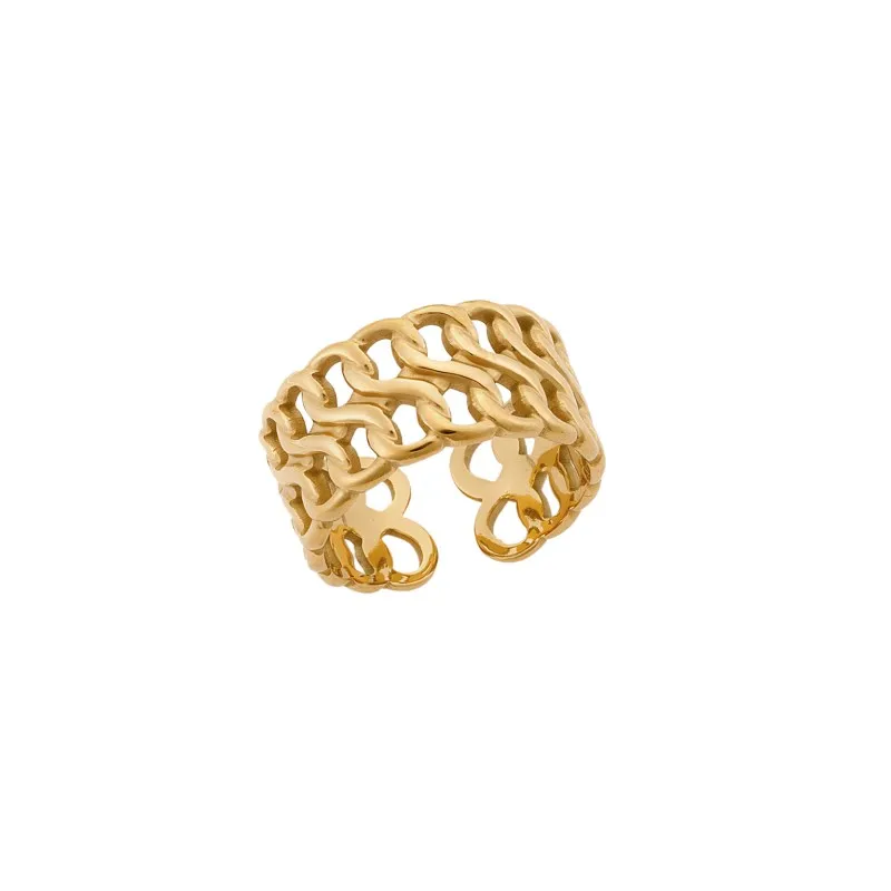 Δαχτυλίδι Senza Gold Plated Steel, Με άνοιγμα