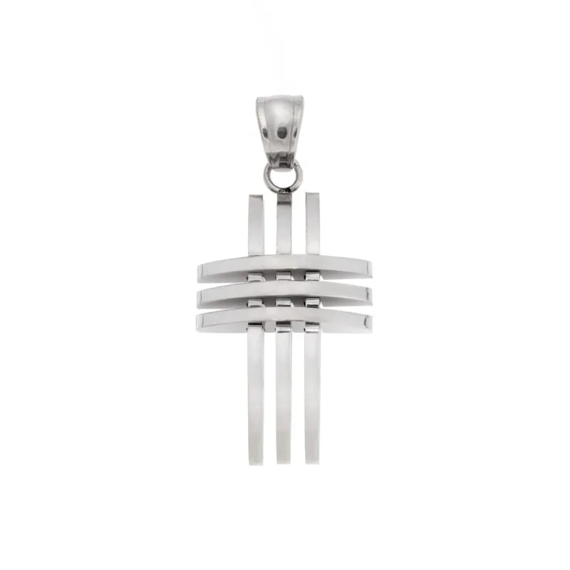 Μοτίφ Senza Men's Steel, Σταυρός με διάτρητες γραμμές από ατσάλι