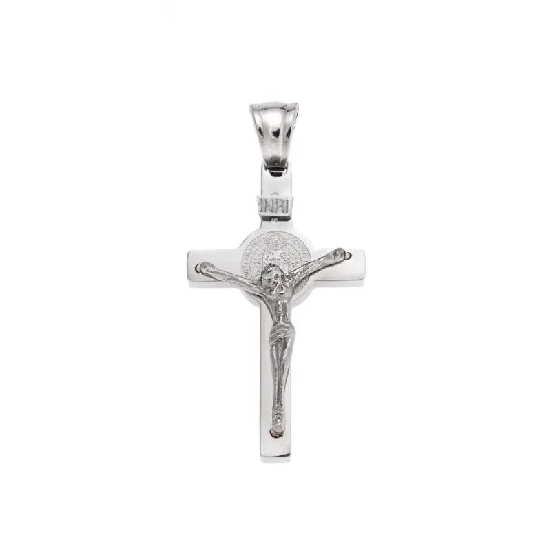 Μοτίφ Senza Men's Steel, Σταυρός με τον Εσταυρωμένο από ατσάλι