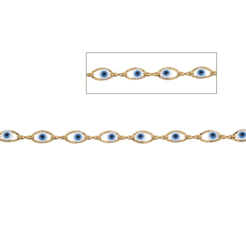 Βραχιόλι Senza Stainless Steel Gold Plated, με Ματάκια