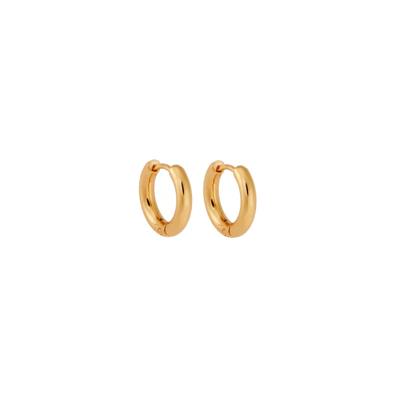 Σκουλαρίκια Γυναικεία SENZA Gold Plated Steel, κρικάκι 1.2 cm