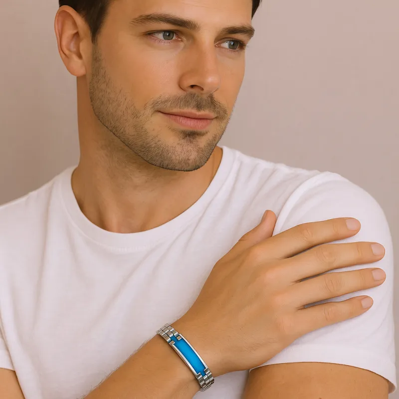 Βραχιόλι Senza Men's Blue Stainless Steel