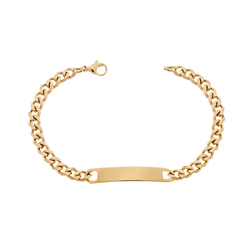 Βραχιόλι Senza Stainless Steel Gold Plated , ταυτότητα