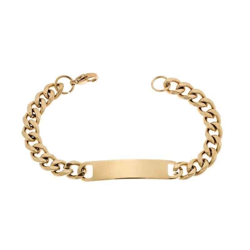Βραχιόλι Senza Stainless Steel Gold Plated , ταυτότητα