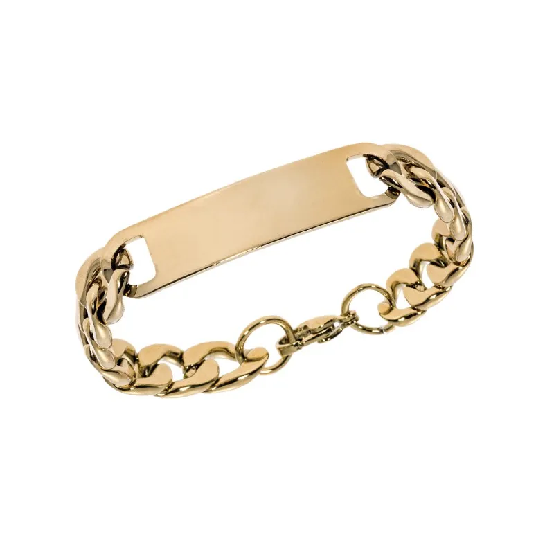 Βραχιόλι Senza Stainless Steel Gold Plated , ταυτότητα