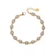 Βραχιόλι Γυναικείο SENZA Stainless Steel Gold Plated, ριβιέρα με οβάλ πέτρες