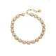 Βραχιόλι Γυναικείο SENZA Stainless Steel Gold Plated , ριβιέρα με τετράγωνες πέτρες
