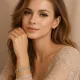 Βραχιόλι Γυναικείο SENZA Stainless Steel , με ορθογώνια στοιχεία και πέτρες