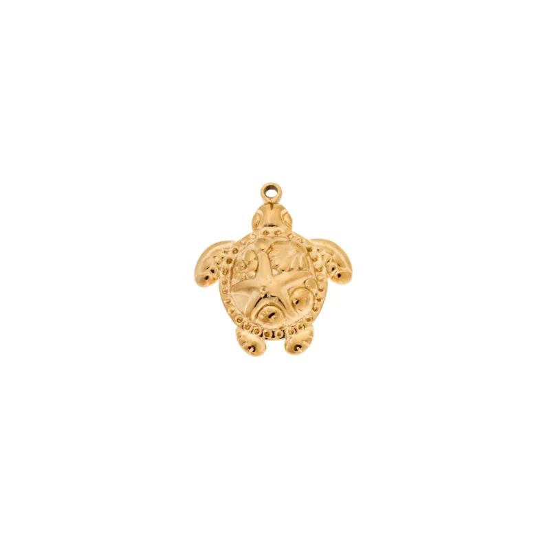Charm SENZA Goldplated Stainless Steel Turtle