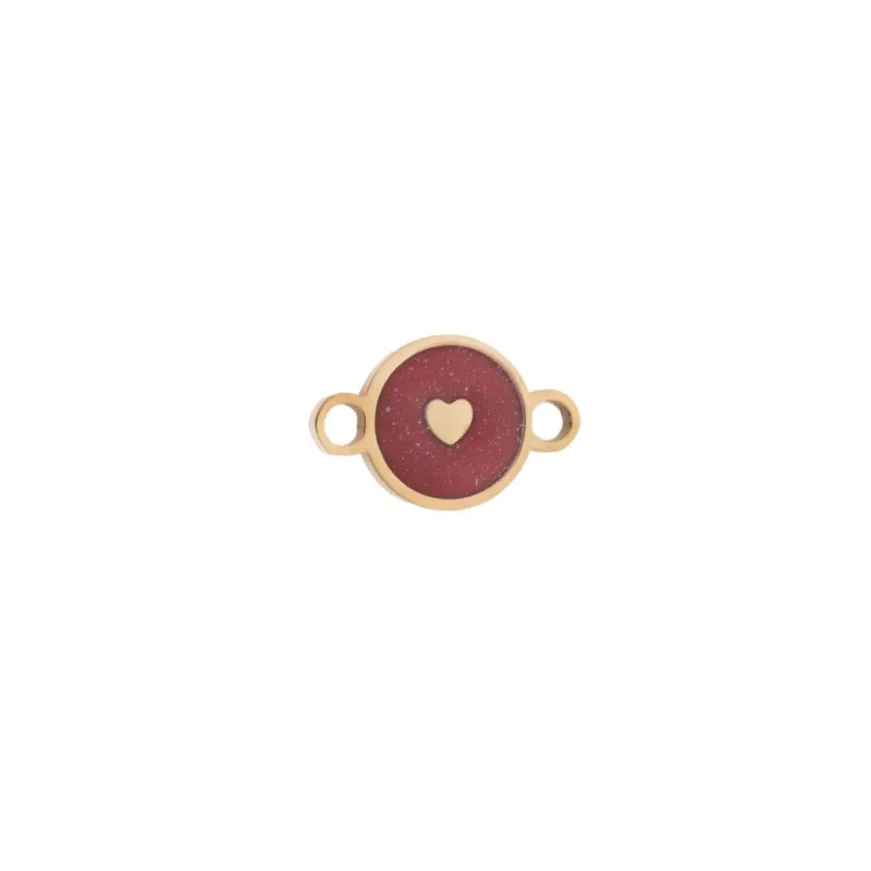 Charm SENZA Goldplated Stainless Steel Red Heart