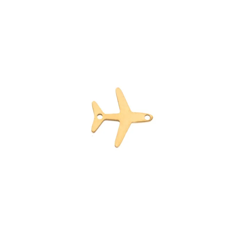 Charm SENZA Goldplated Stainless Steel Airplane