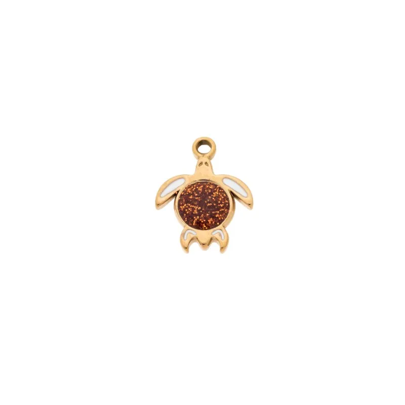 Charm SENZA Goldplated Stainless Steel Turtle