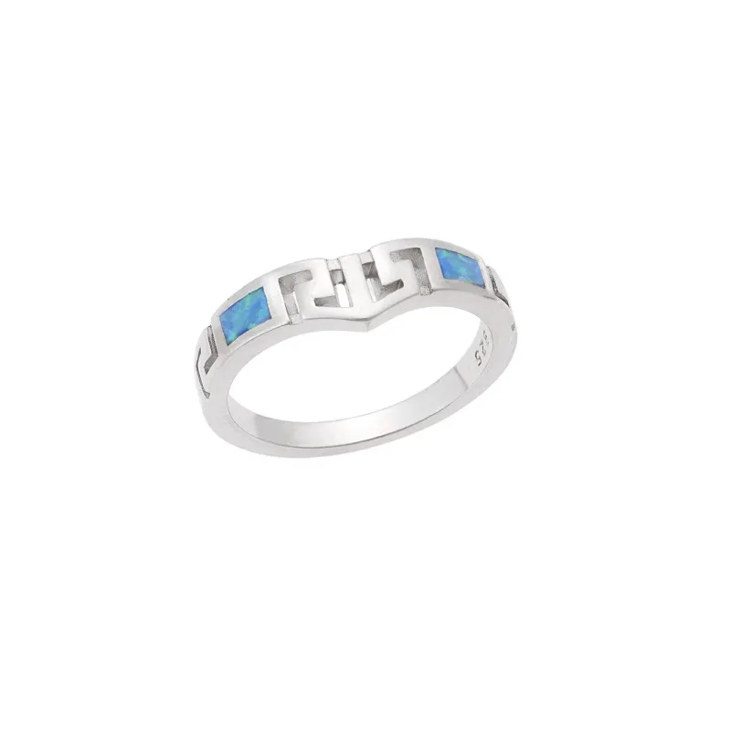 Δαχτυλίδι Senza από ασήμι 925, με μαίανδρο και Opal