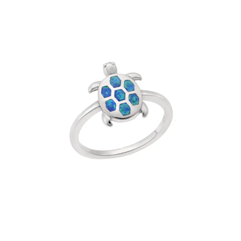 Δαχτυλίδι Senza από ασήμι 925, χελωνίτσα με Opal