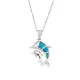 Μοτίφ Senza από ασήμι 925, διπλό δελφίνι με Opal