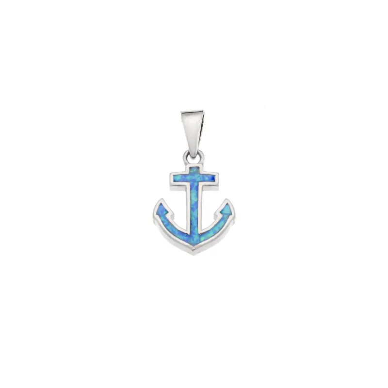 Μοτίφ Senza από ασήμι 925, άγκυρα με Opal