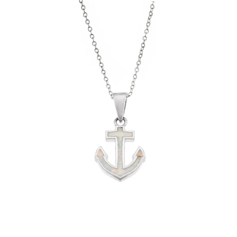 Μοτίφ Senza από ασήμι 925, άγκυρα με Opal