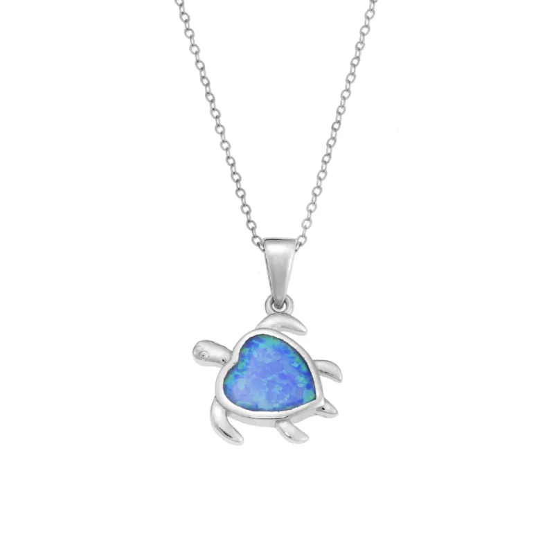 Μοτίφ Senza από ασήμι 925, χελωνίτσα-καρδιά με Opal