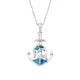 Μοτίφ Senza από ασήμι 925, άγκυρα και δελφίνι με Opal