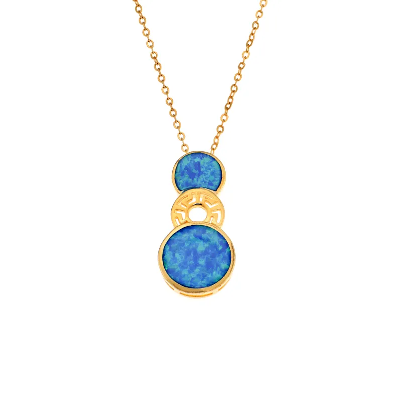 Μοτίφ Senza από επιχρυσωμένο ασήμι 925, κύκλοι με μαίανδρο και Opal