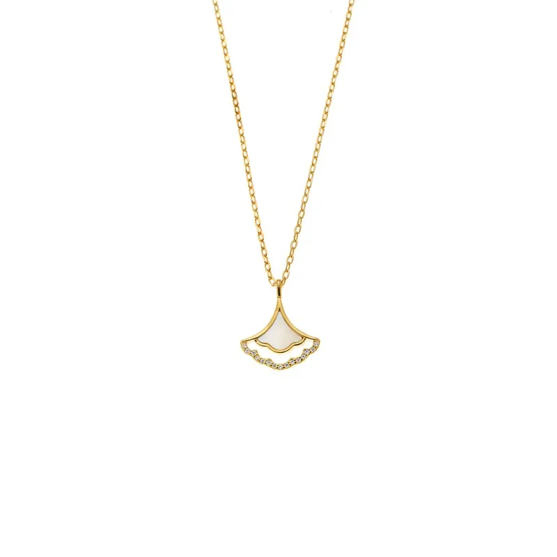 Κολιέ SENZA Gold Plated Ασήμι 925 με Φίλντισι