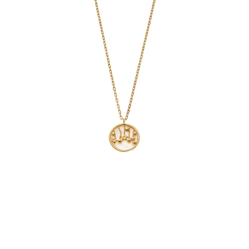 Κολιέ SENZA Gold Plated Ασήμι 925 με Φίλντισι