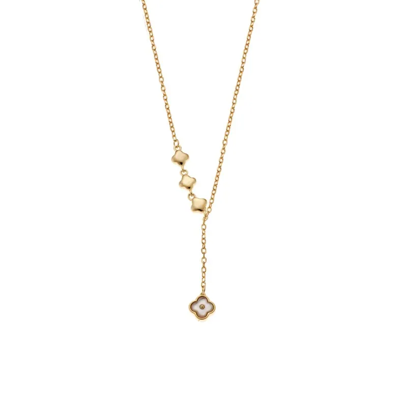 Κολιέ SENZA Gold Plated Ασήμι 925 με Φίλντισι