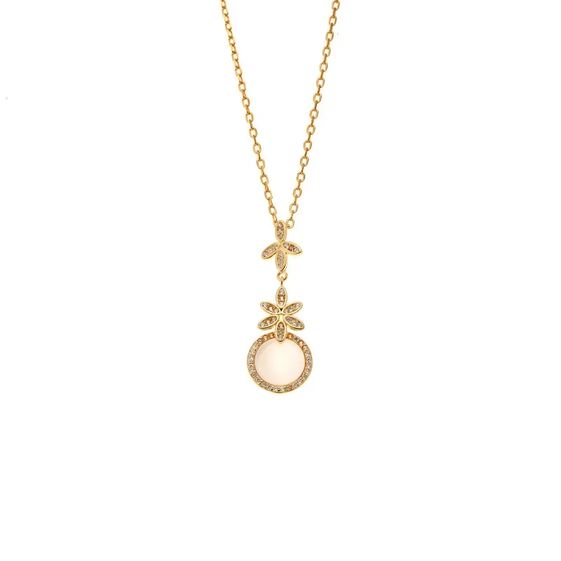 Κολιέ SENZA Gold Plated Ασήμι 925 με Φίλντισι