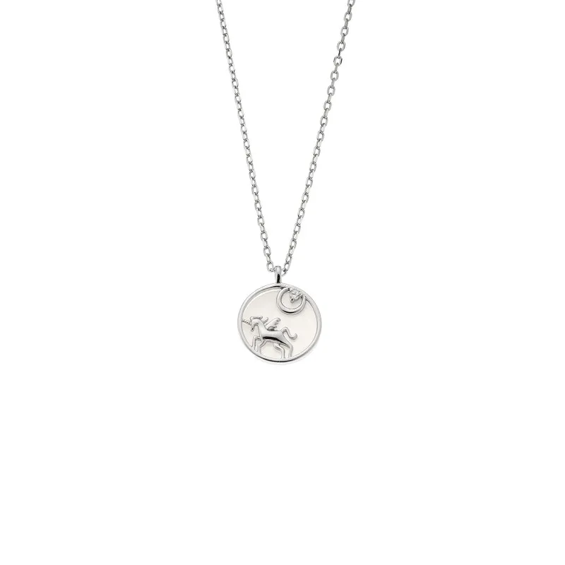 Κολιέ SENZA Rhodium Plated Ασήμι 925 με Φίλντισι