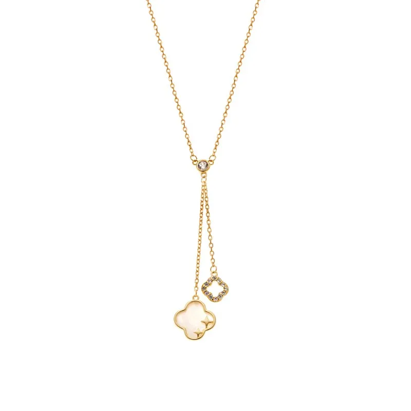 Κολιέ SENZA Gold Plated Ασήμι 925 με Φίλντισι