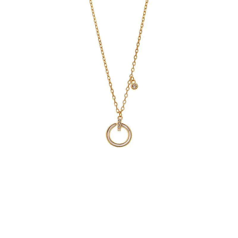 Κολιέ SENZA Gold Plated Ασήμι 925 με Φίλντισι
